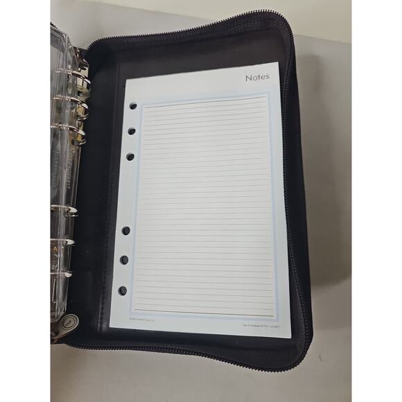 Franklin Covey 365 Brown 6 Ring Zippered Binder w/ Misc Sheets 8.5" x 6" x 1.75" - Picture 6 of 11